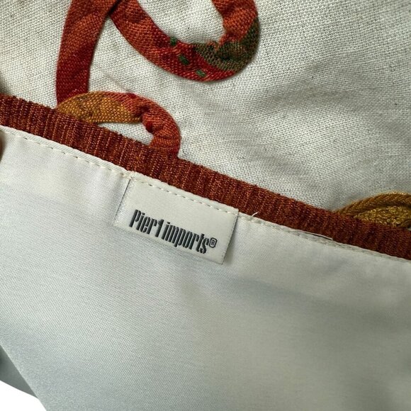 PIER 1 IMPORTS Table Runner Embroidered Harvest Floral and Leaves 14x70" - Picture 9 of 12